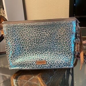 Consuela Blue Leopard Crossbody Bag